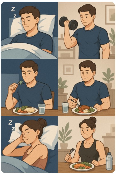 근육 단련을 위한 생활 습관 이미지