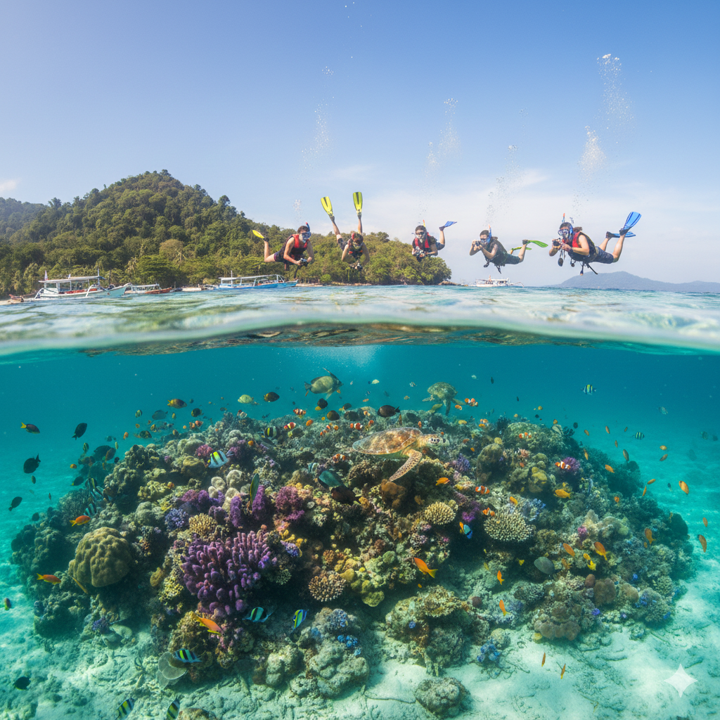 인도네시아의 스노클링 명소 롬복