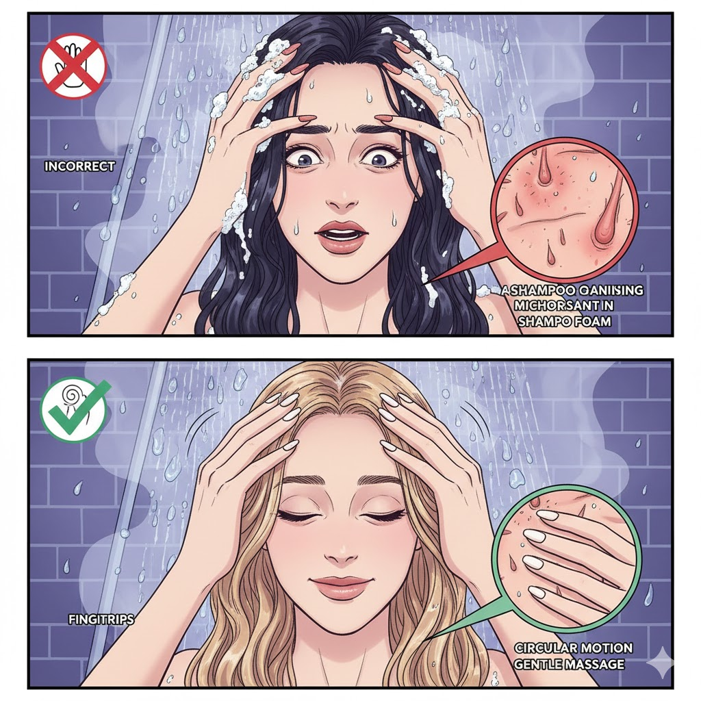 손톱으로 긁는 습관의 두피 손상