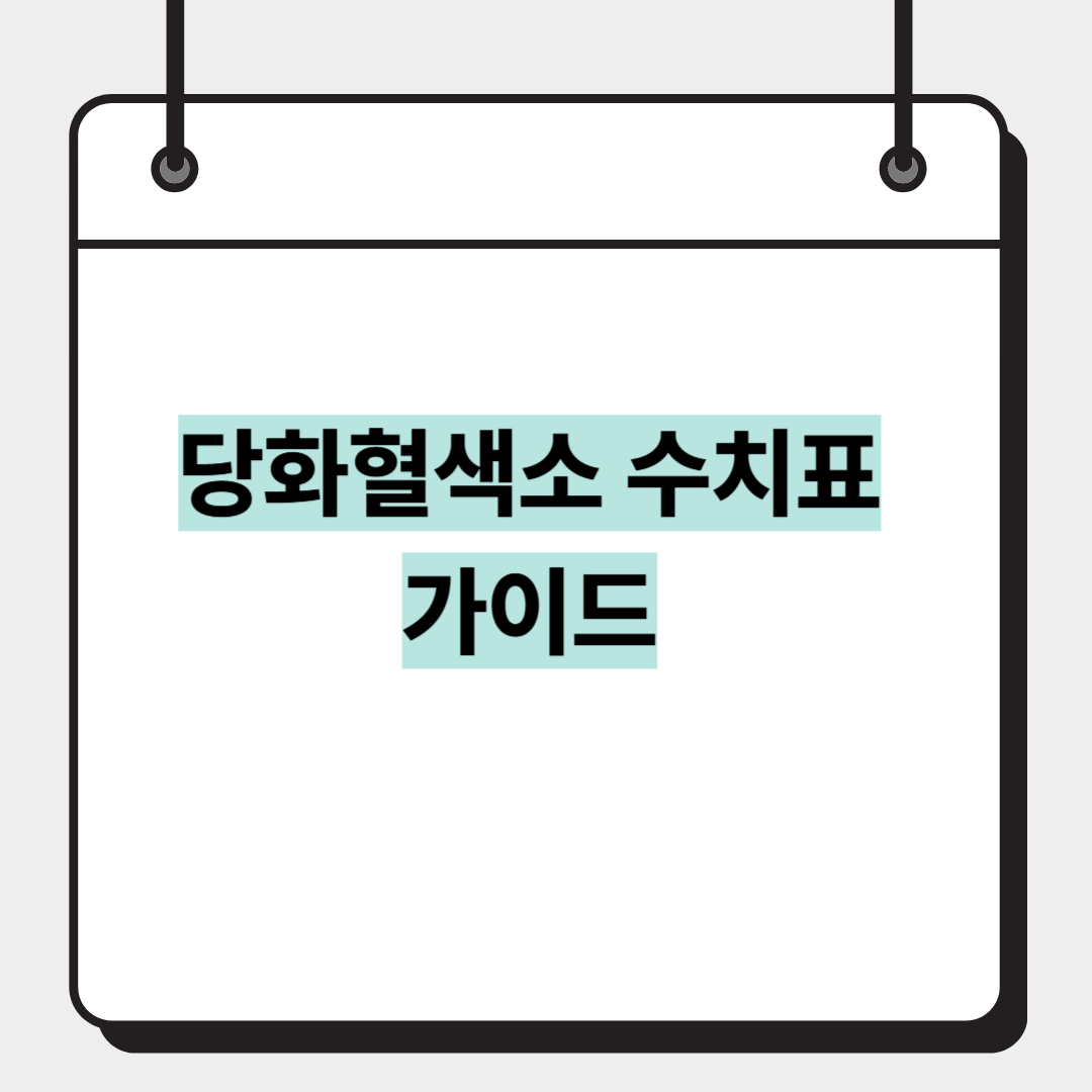 당화혈색소 수치표 가이드