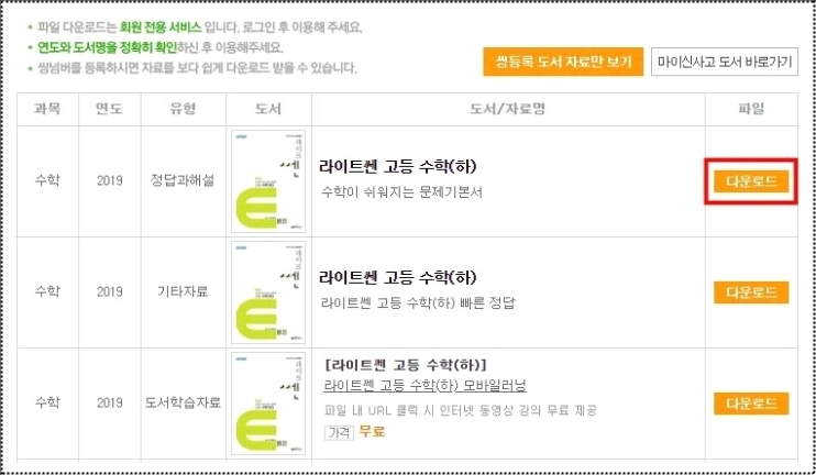 라이트 쎈 고등 수학 상 답지 라이트 쎈 고등 수학 상 답지