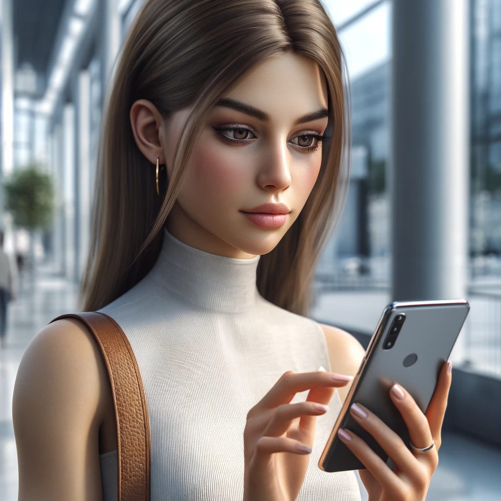 스마트폰-사용하고-있는-여자