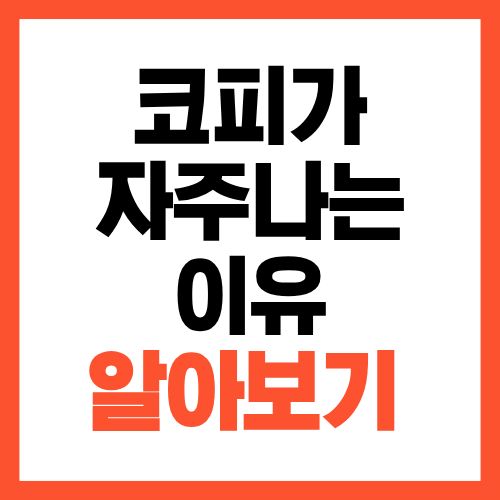 요즘 코피가 자주 나는 이유, 코보다 먼저 점검해야 할 것