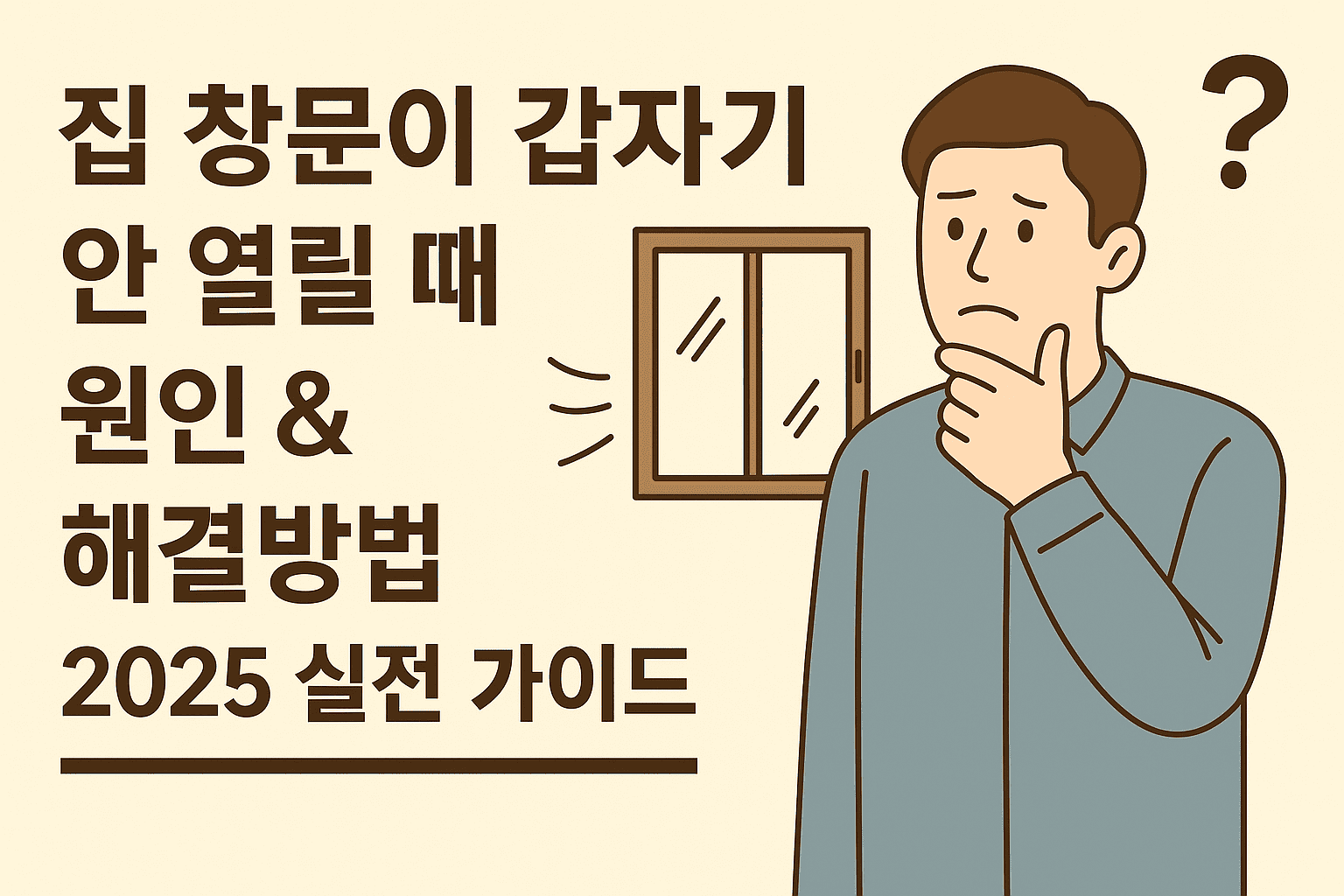 집 창문이 갑자기 안 열릴 때 원인 &amp; 해결방법 ❘ 2025 실전 가이드