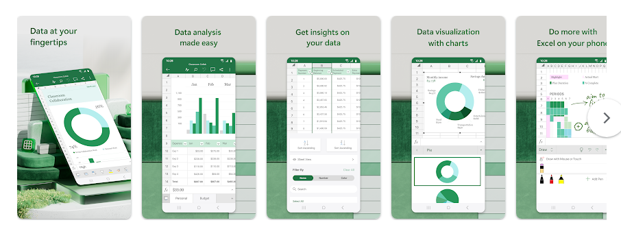 Microsoft Excel 스프레드시트 앱