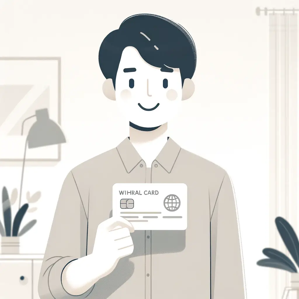 문화누리카드를 들고 미소 짓고 있는 청년의 모습