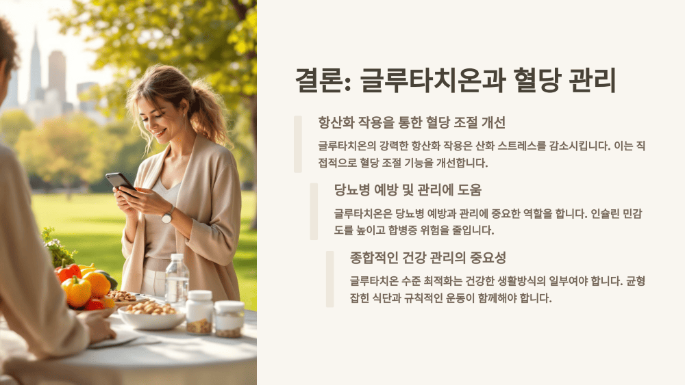 결론: 글루타치온과 혈당 관리