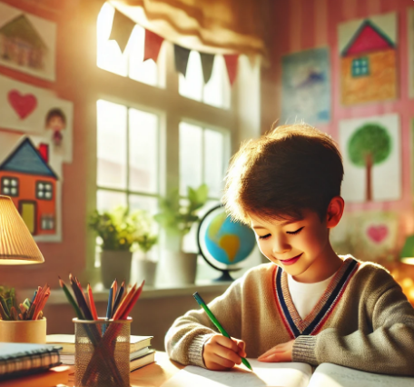 공부하는 어린이 이미지