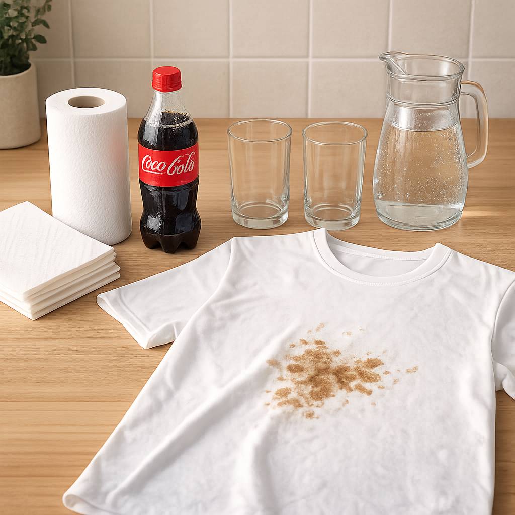 탄산음료는 얼룩을 일정 부분 지울 수 있지만, 완벽한 해결책은 아니었고, 추가 세탁이 필요했다.