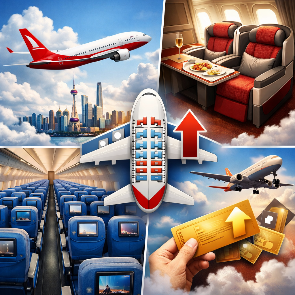 상하이항공 좌석배치도 및 업그레이드 방법 총정리 관련 사진