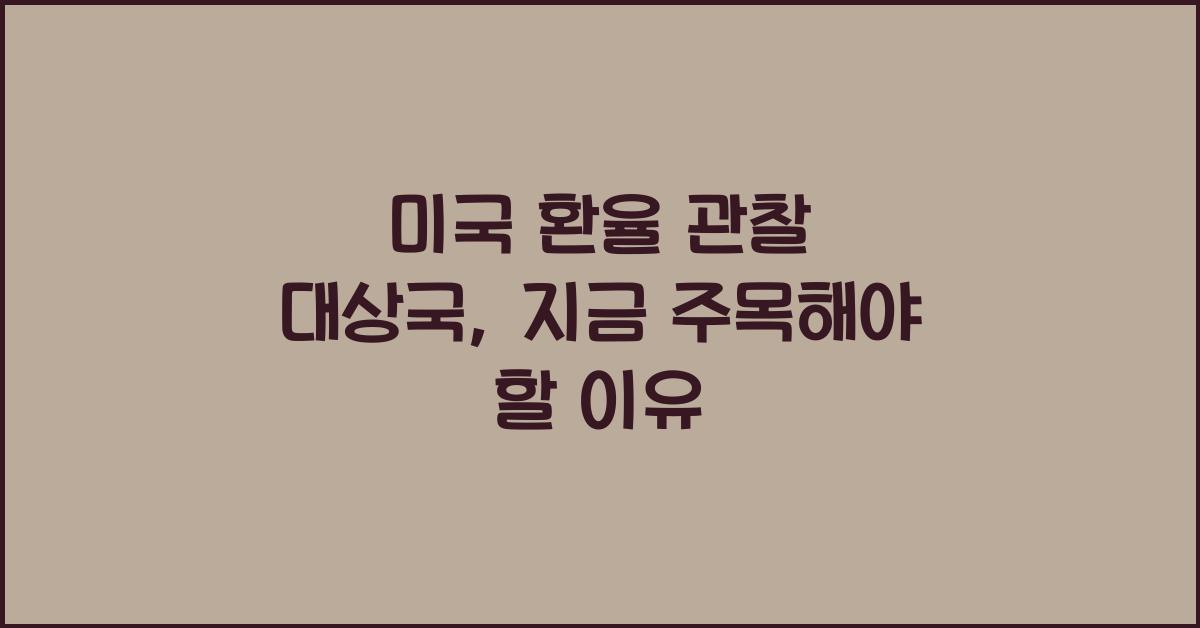 미국 환율 관찰 대상국