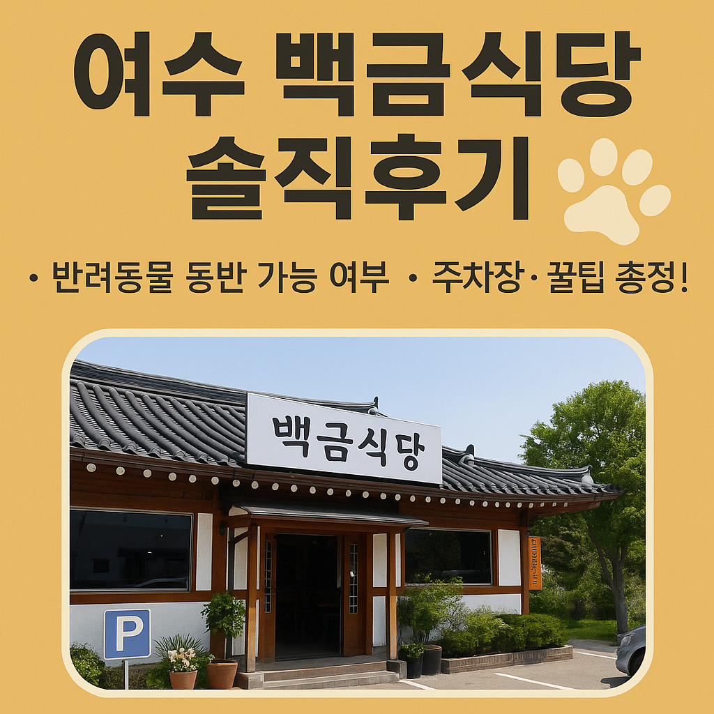 여수 백금식당 솔직후기|반려견 동반 가능? 주차장·맛집 총정리!