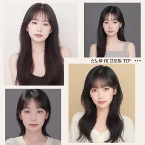 긴머리와 단발머리와 웨이브머리 여성의 스노우 ai 프로필