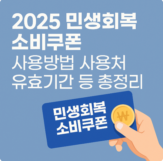 민생회복 소비쿠폰 사용방법 지급 금액 사용처