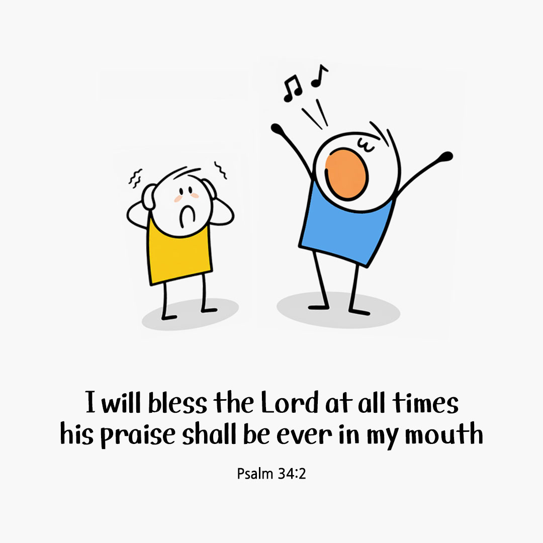 Today's Bible verse card Psalm 34:2 scripture image