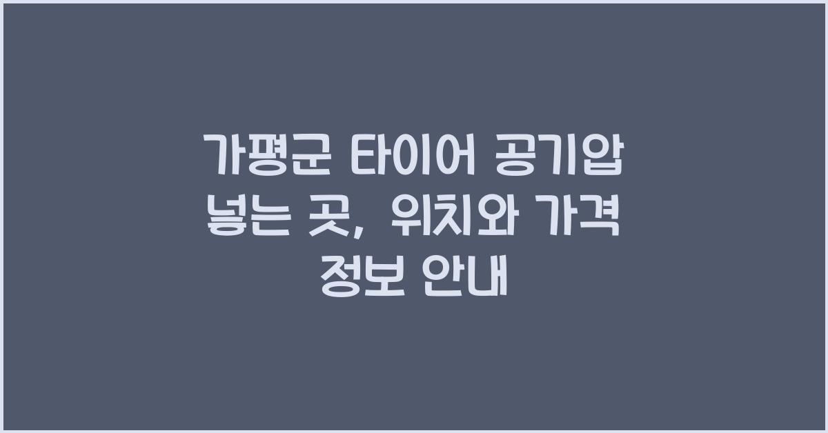 가평군 타이어 공기압 넣는 곳