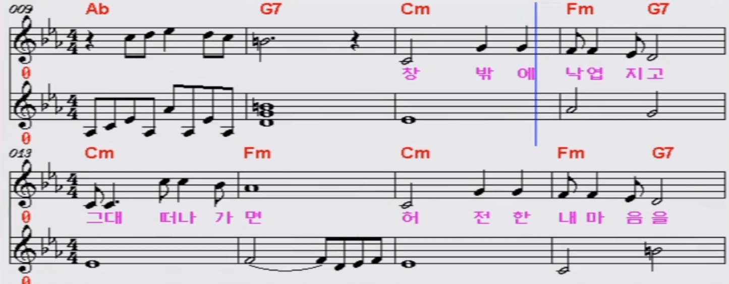 이수영 하얀 면사포 악보