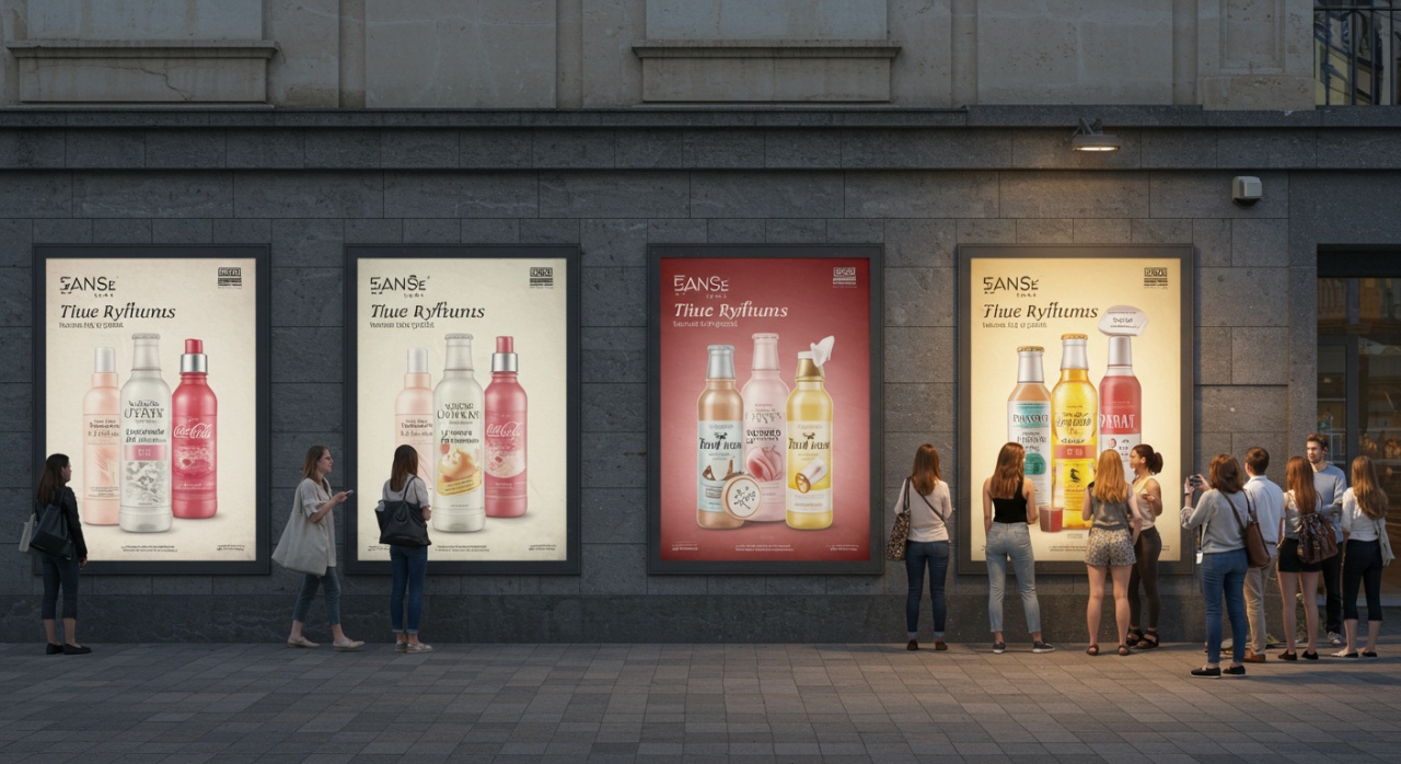 반복된 광고에 점점 관심을 보이는 사람들 모습