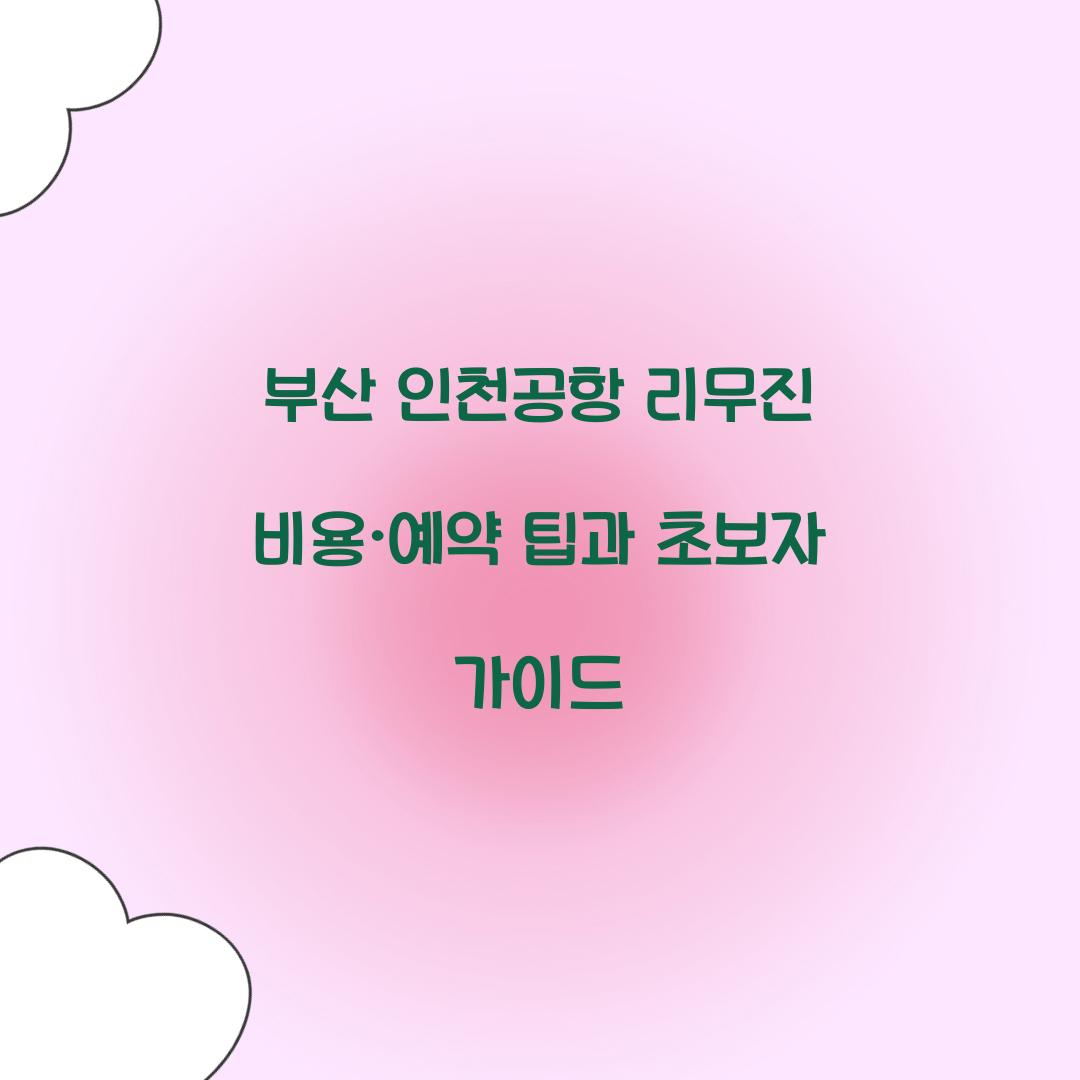 부산 인천공항 리무진