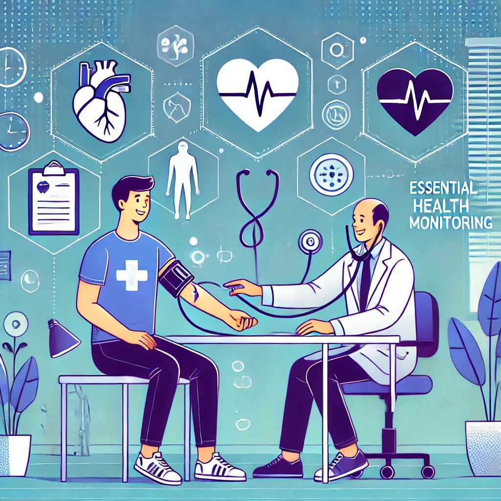 병원에서 건강 검진을 받는 모습