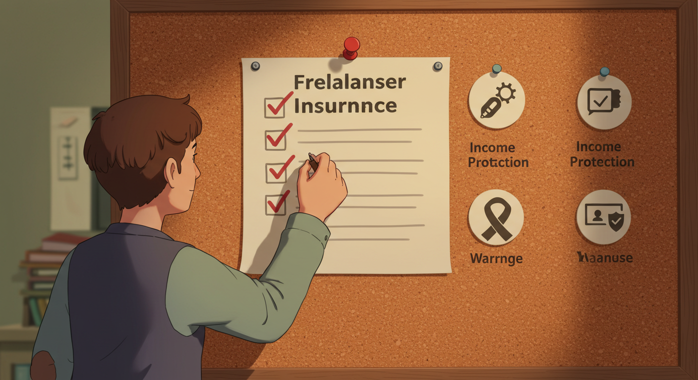 암보험 체크리스트를 확인하는 프리랜서