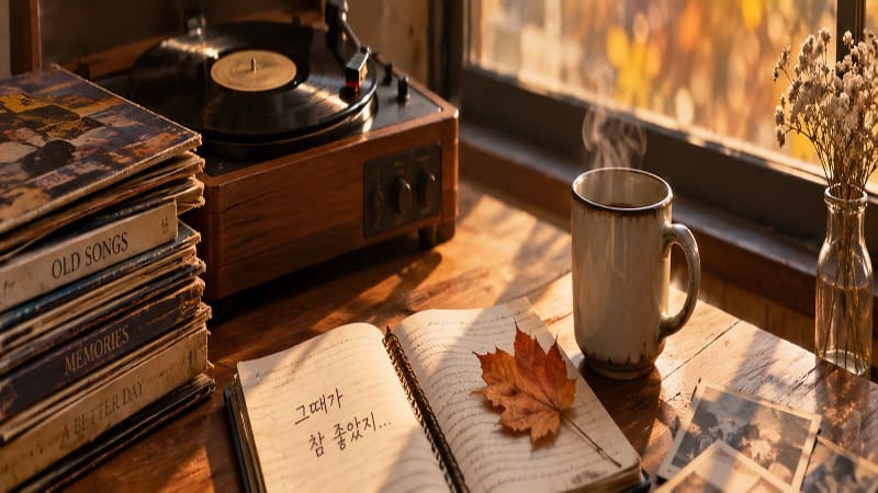 <img src=”autumn-memories-old-song.jpg” alt=”가을날 오래된 음악을 들으며 추억을 떠올리는 모습”>