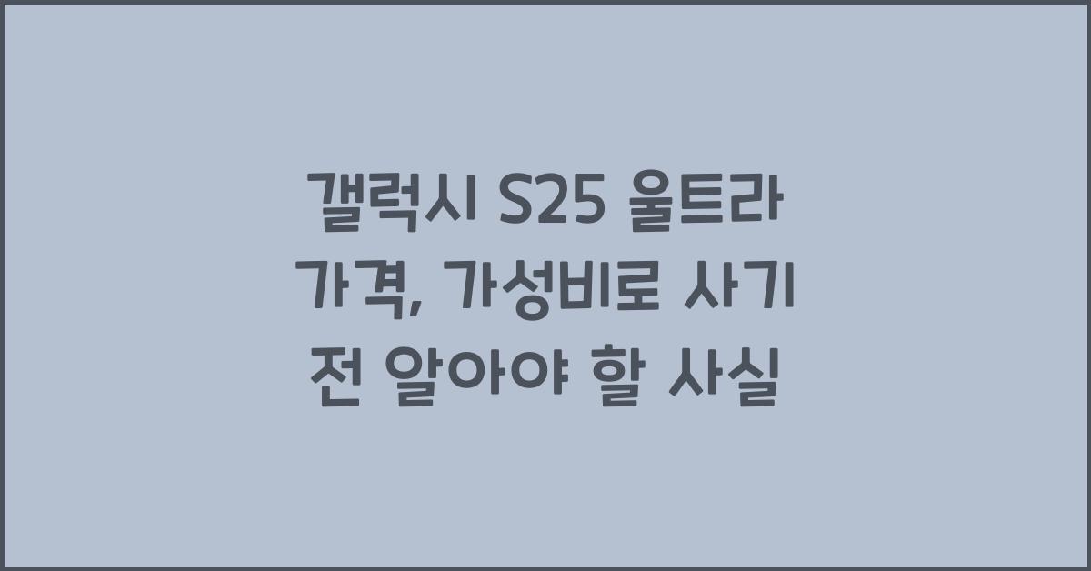 갤럭시 s25 울트라 가격