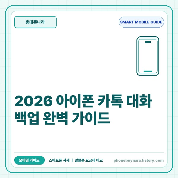 2026 아이폰 카카오톡 대화 백업 및 새 폰 복원 가이드: 14일 기한