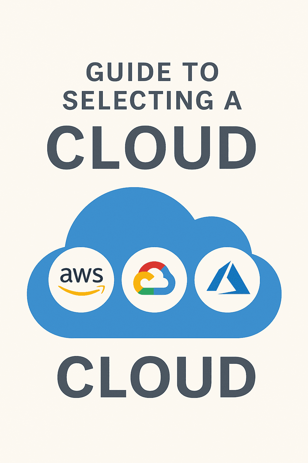 클라우드 플랫폼 선택 가이드를 시각화한 안내 이미지 (AWS, GCP, Azure 포함)