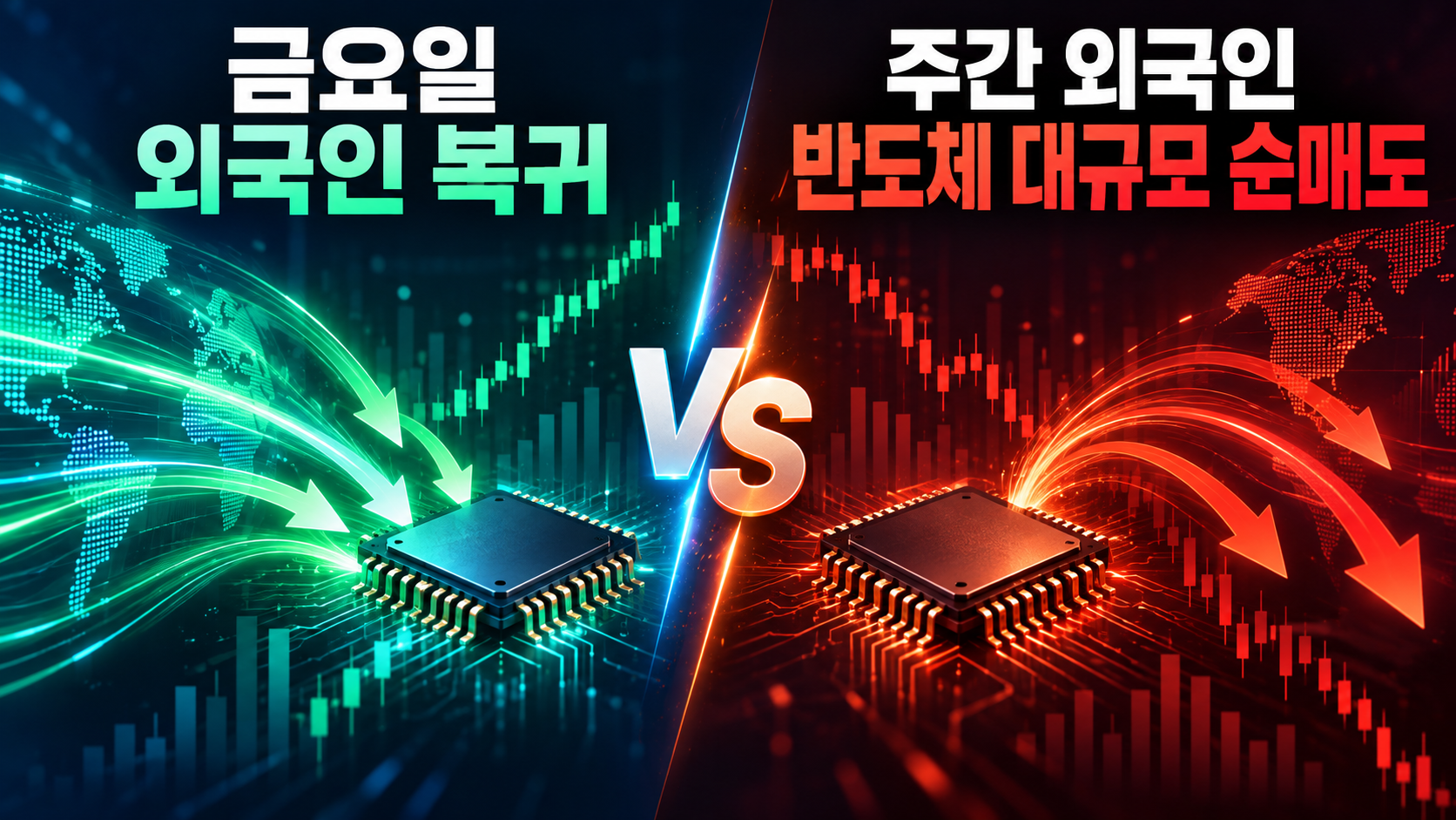 금요일 외국인 복귀 vs 주간 외국인 반도체 대규모 순매도