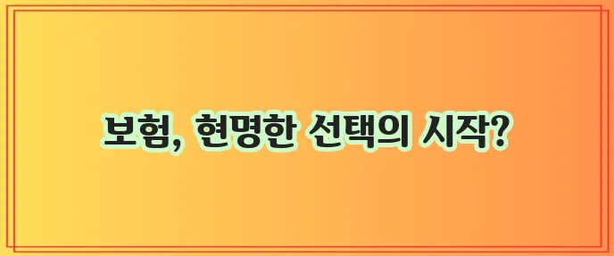 보험 비교 사이트 필요성, 정말 중요하죠!