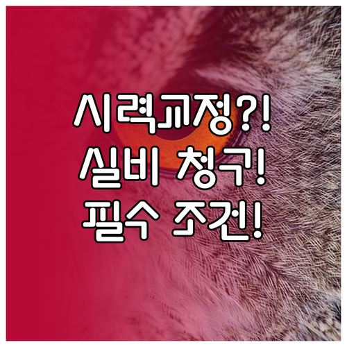 실손보험 보상받는 시력교정술 원추각막..