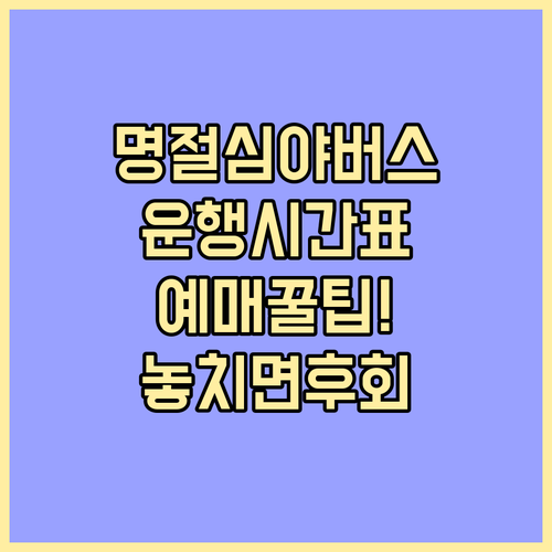 명절 연휴 심야 버스 운행 시간표와 ..