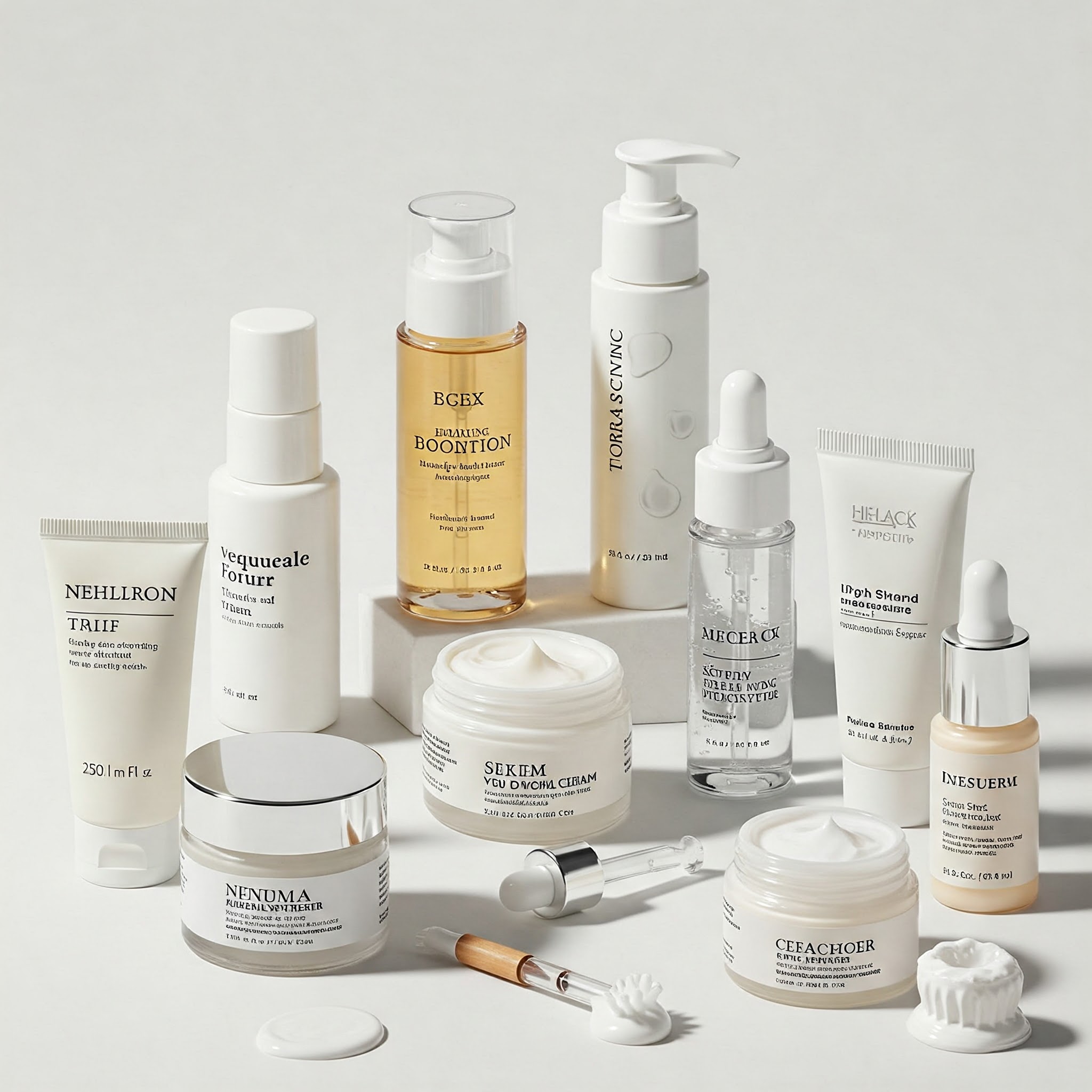 토너, 에센스, 세럼, 크림 등 한국식 스킨케어 루틴