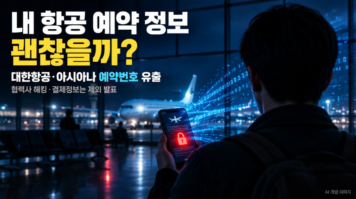 대한항공·아시아나 예약 정보 유출 대표 이미지 (AI 생성 이미지)