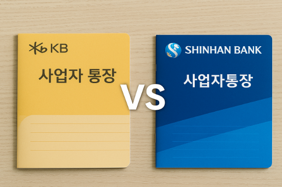 KB vs 신한 사업자 통장 어느 쪽이 유리 할까를 의미하는 포스터