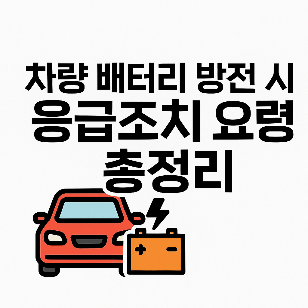 차량 배터리 방전 시 응급조치 요령을 설명하는 썸네일 이미지