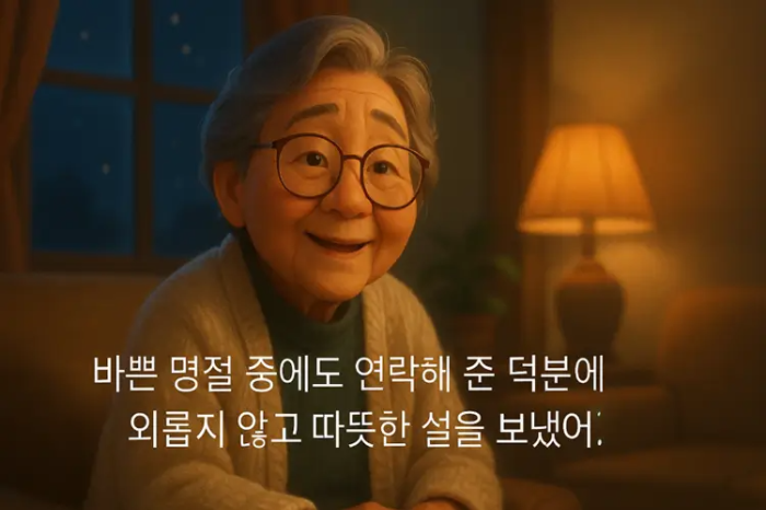 친구 설 명절 후 인사말-할머니