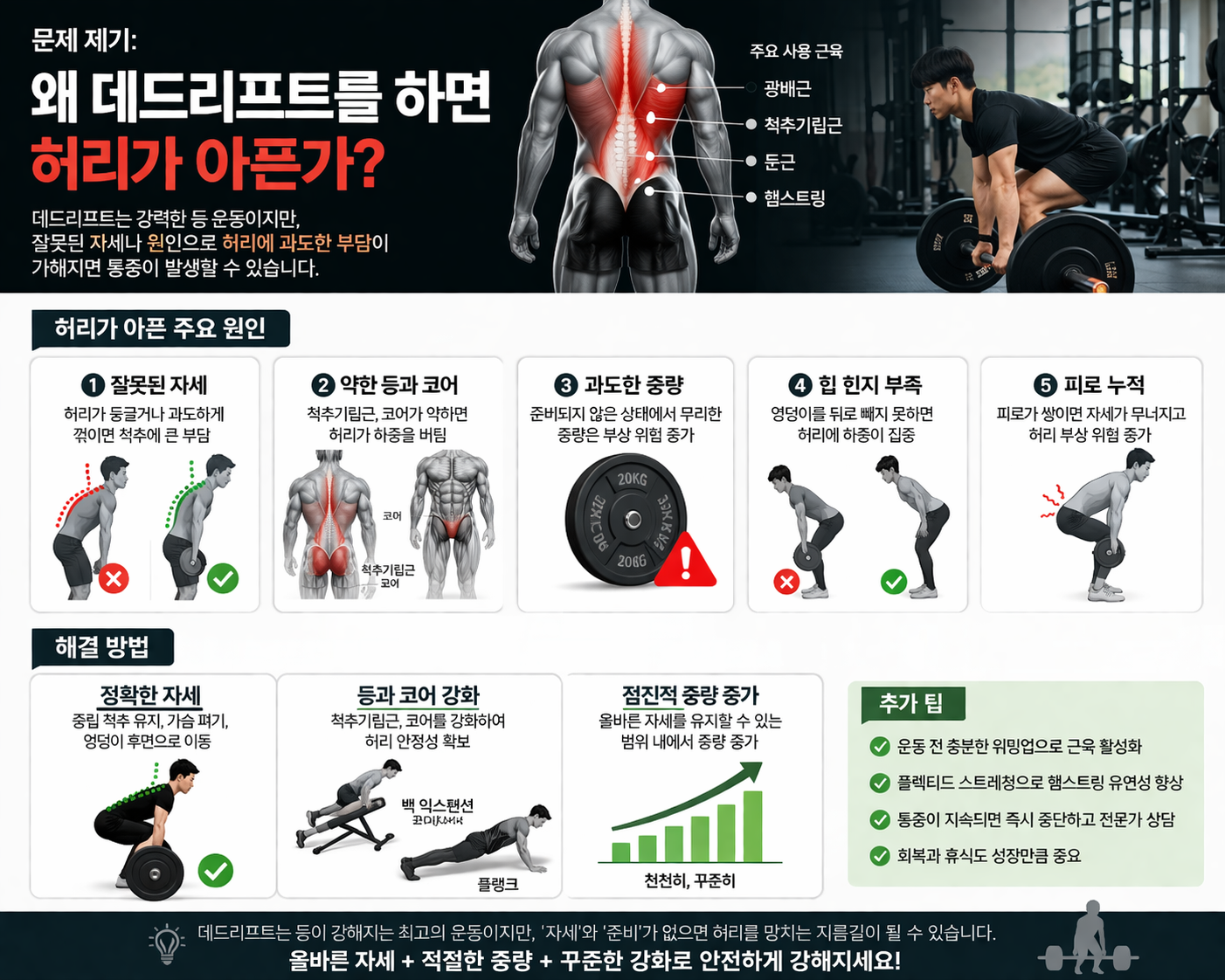 왜 데드리프트를 하면 허리가 아픈가
