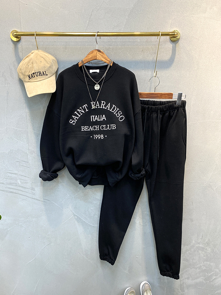 포근 기모 셋업 투피스 맨투맨 조거팬츠 트레이닝복 세트