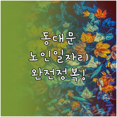 동대문구 시니어클럽 공익형 시장형 사..