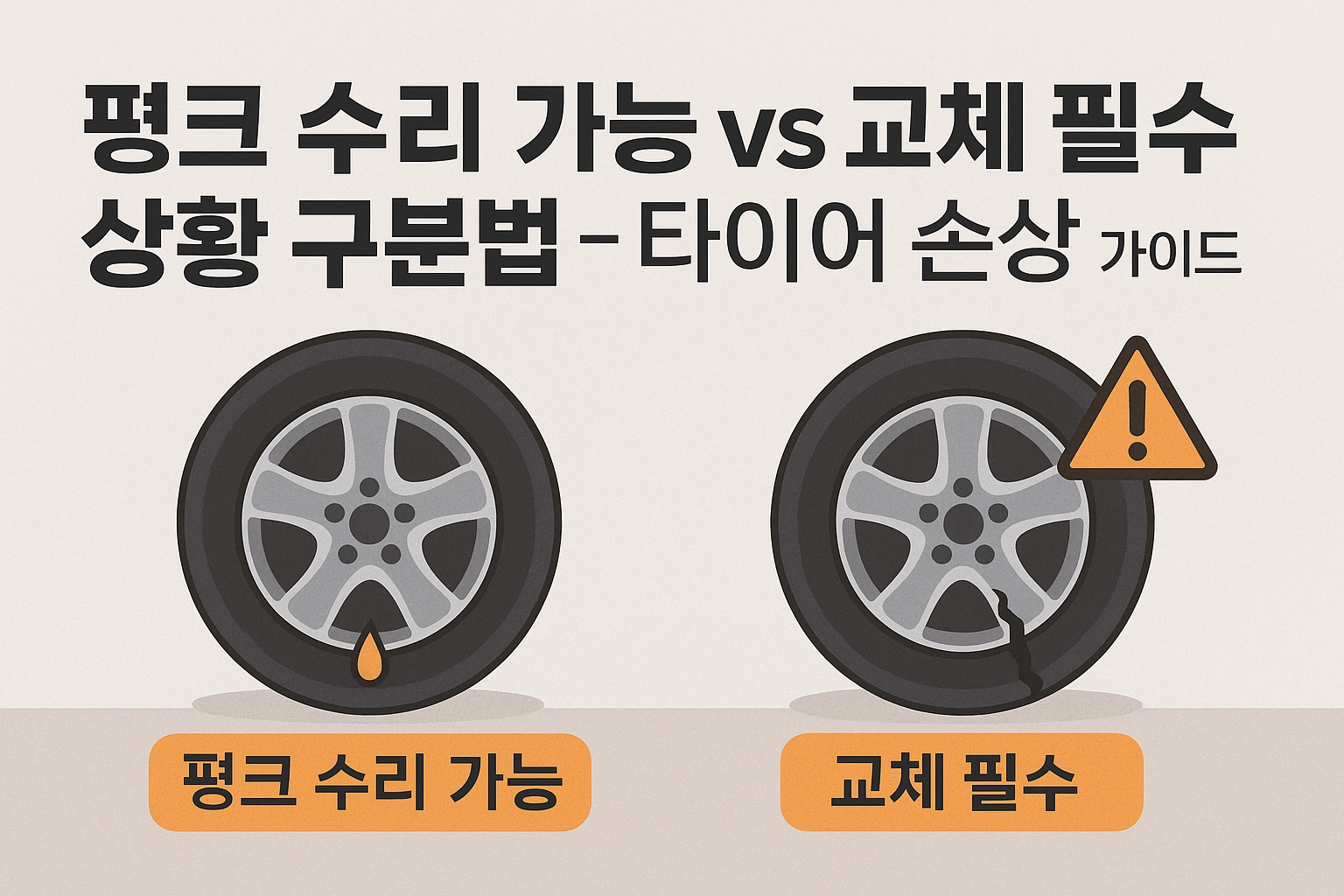 펑크 수리 가능 vs 교체 필수 상황 구분법 - 타이어 손상 가이드