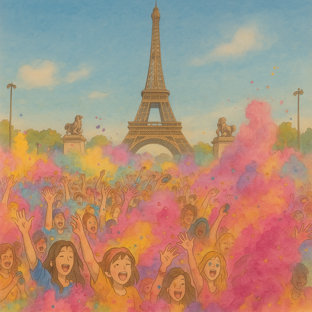 파리 마라톤 축제 / 지브리풍 변환