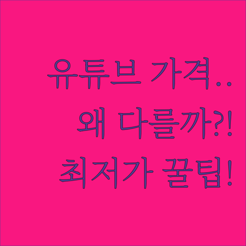 유튜브 프리미엄 가격, 나라마다 다른..
