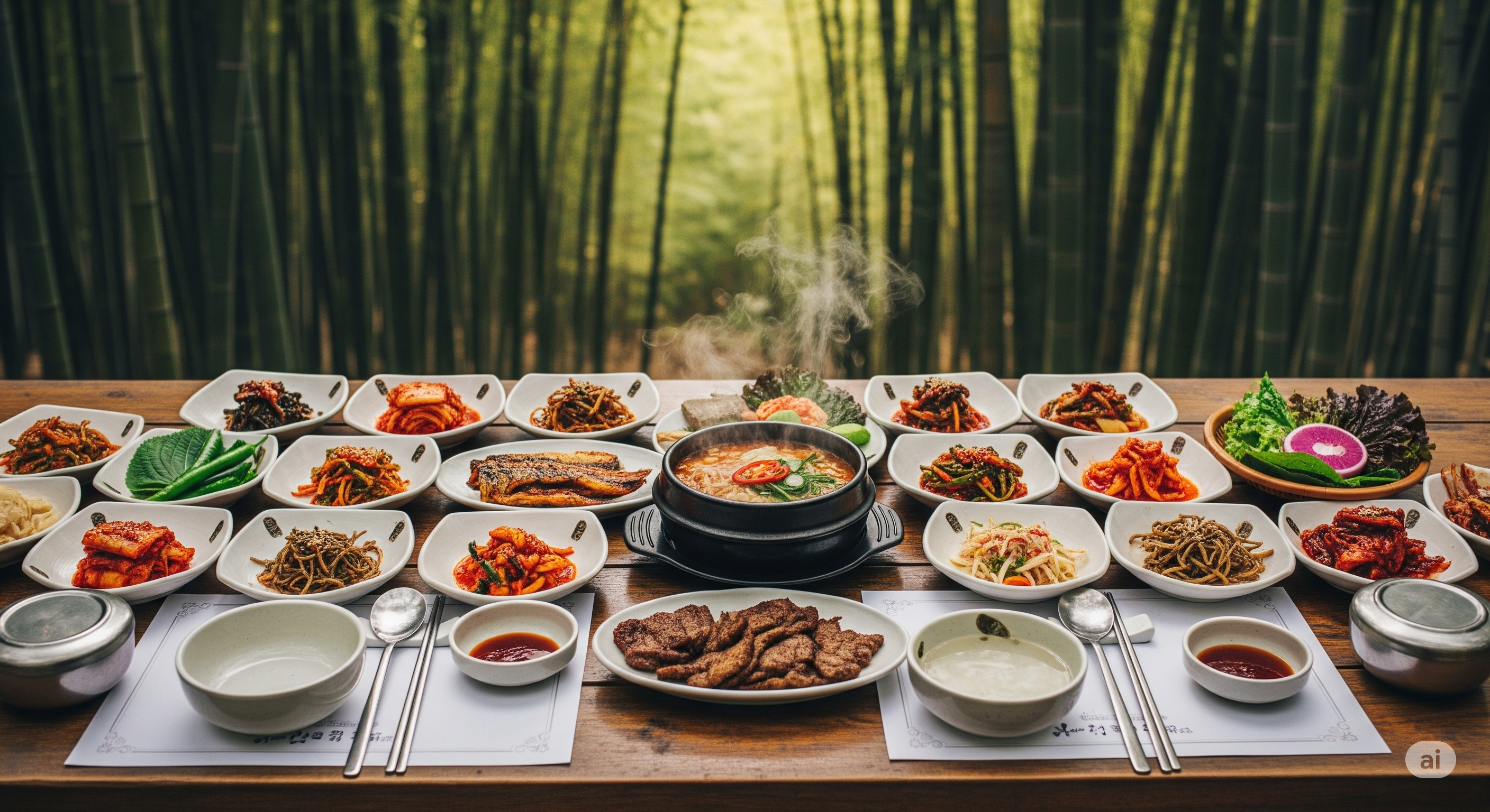 한정식으로 만나는 대숲의 풍미와 정성