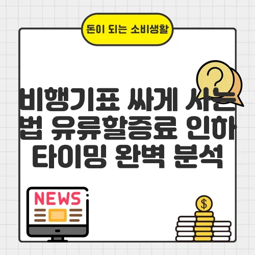 비행기표 싸게 사는 법 유류할증료 인하 타이밍 완벽 분석