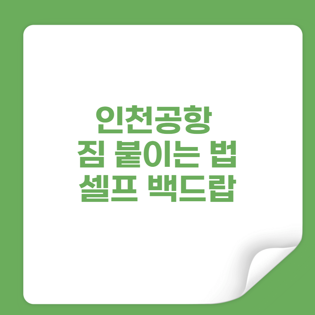 인천공항 짐 붙이는 법｜셀프 백드랍 안되면 시간 30분 날아갑니다 썸네일