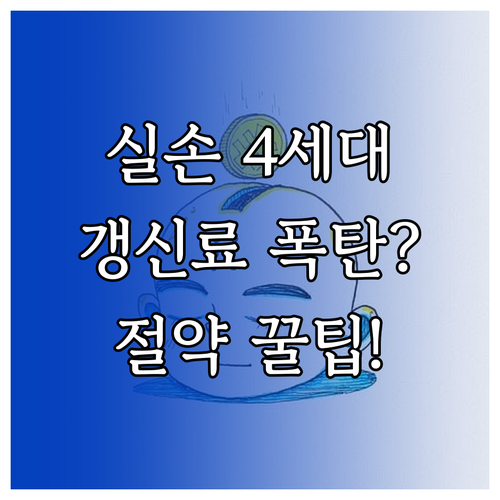실손보험 갱신료 절감 핵심 4세대 자..