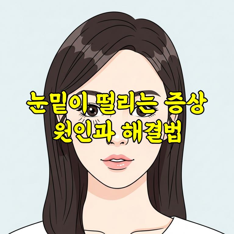 눈밑이 떨리는 증상 원인과 해결법