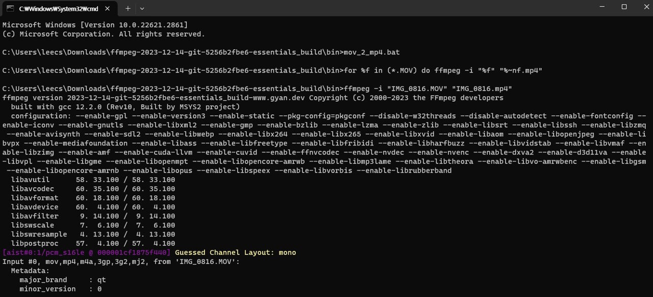 mov mp4 파일변환